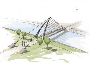 Baustart für die Brücke über den Langen See