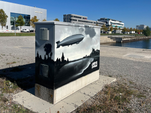 Eigenbetrieb Stadtentwässerung Sindelfingen greift erste Zeppelin Landung auf dem ehemaligen Flugplatz auf