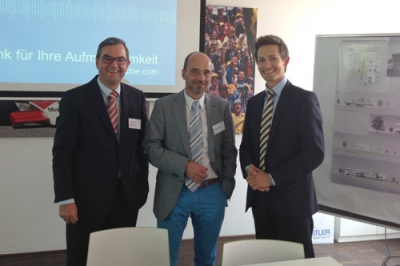 Herr Brenner, Herr Rolf Sonderegger (CEO Kistler) Herr Dorday (Wirtschaftsförderung Stadt Sifi)