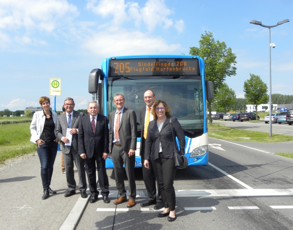 Bei einer Presserundfahrt wurde die Linie 705 am 2.06.17 eingeweiht, 